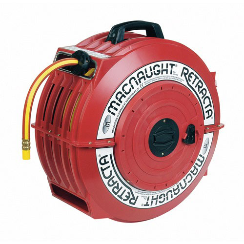 Dolphy Automatic Retractable Air Hose Reel,5/16x 10m (33FT) Air Compressor  Hose Reel for Workshop Garage, Any Length Lock Pneumatic Hose Reel w/ 1/4  NPT Brass Connector+ 180° Swivel Steel Bracket : 